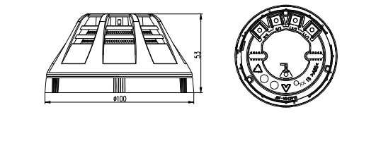 點(diǎn)型復(fù)合式感煙感溫火災(zāi)探測(cè)器外形結(jié)構(gòu)圖